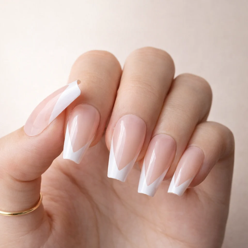 Faux Ongle French Nudes Ballerine Longs