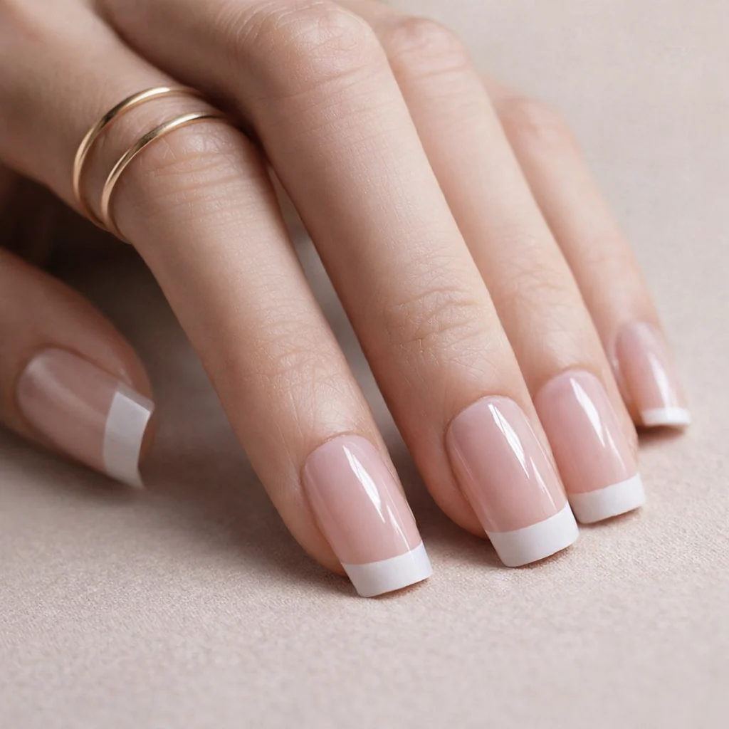 Faux Ongles French Carré Courts